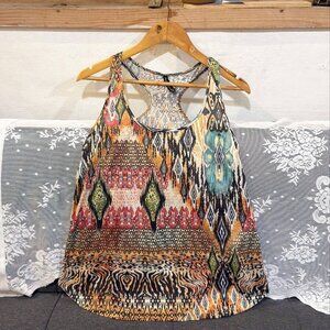 Boho Aztec Print Tank Top Colorful Summer Blouse